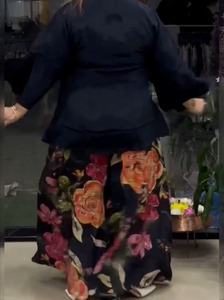 AARYA 2026 Vestido de Verano Nuevo, Bonito y Moderno, Informal, de Seda Romana con Estampado Floral, Lavable, Mini, Holgado, Estilo Occidental, para Mujer, con Mangas Largas - Product Image 3