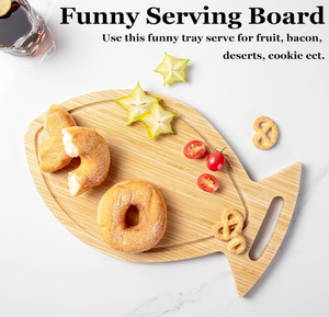 Planche à découper en bambou en forme de poisson, mignonne, pour fromage et service, personnalisable, en bois, pour cuisine, vente en gros - Product Image 1
