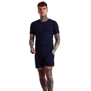 Conjunto de Dos Piezas Personalizable con Logotipo en Color, Camiseta de Verano para Hombre, Informal, Deportiva, Transpirable, de Secado Rápido, Tejido de Punto de Poliéster y Algodón - Product Image 3