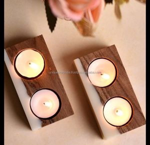 Decorative Wooden Resin <b>Candle</b> Jar Aromatherapy Wax Natural <b>Scented</b> Soy Handmade Centerpiece Artistic Boho Luxury Home Fragrance - Product Image 5
