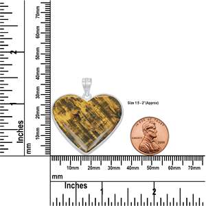 Nellite Assorted Crystal Gemstone Heart Shape Necklaces Pendants Handmade Silver Plated Brass Religious Fashionable - Product Image 3