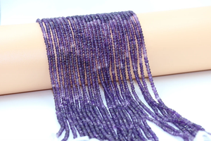 Cuentas de Rondelle facetadas de amatista Africana natural 3,5-4mm hebra 13 pulgadas para la fabricación de joyas - Product Image 5