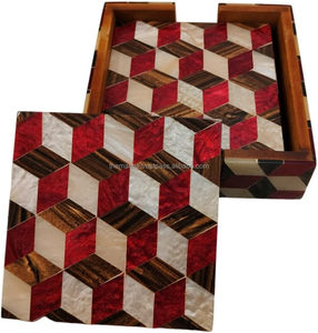 Handmade Wood <b>Coaster</b> <b>Sets</b> Unique Rustic Wood Multi Color 4 Pcs <b>Coaster</b> <b>Set</b> for Cup Glass Table Decoration - Product Image 1