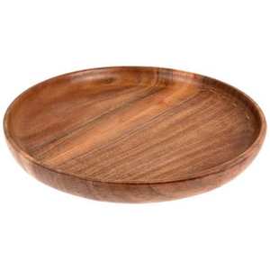 Eco friendly mango wood circular <b>tray</b> for serving <b>snacks</b> breakfast tea coffee stylish home hotel use decor modern - Product Image 3