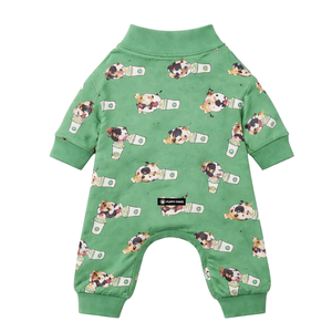 Dog <b>Pajamas</b> <b>Onesie</b> Pup Cup Print Soft Stretch Pet Sleepwear Cozy Breathable All Season Nightwear For Small Medium Dogs Indoor - Product Image 5