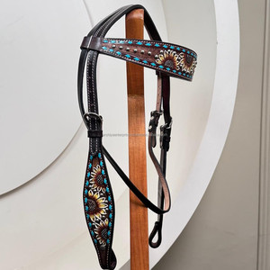 ที่คาดผมหนังวัวแท้สำหรับขี่ม้าเฮดเดอร์แบบตะวันตกมาใหม่ล่าสุด2025 - Product Image 5