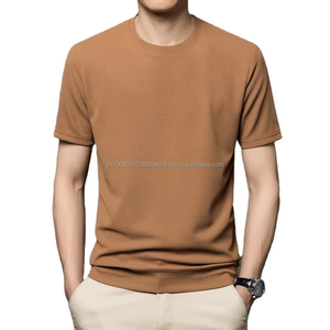 Camiseta de Verano de Alta Calidad, 100% Algodón, Tejida, Informal, de Color Sólido, Corte Regular para Hombre - Product Image 1