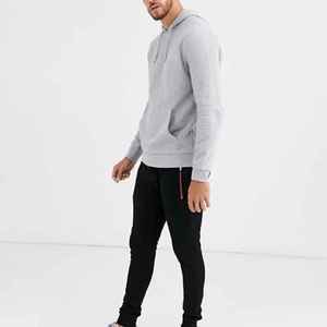 Sudadera con Capucha Gris para Hombre, Corte Regular, Algodón French Terry, Casual, Manga Larga, con Bolsillo, para Otoño 2027 - Product Image 4