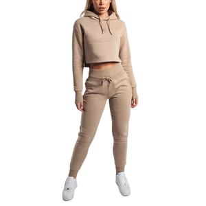 Ensemble de survêtement pour femmes automne-hiver 2025, ensemble de survêtement unisexe en molleton de coton, ensemble 2 pièces pour femmes, sweat-shirts courts et pantalons de jogging - Product Image 1