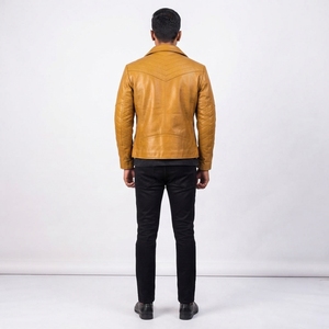 Men Stylish <b>Zip</b> <b>Up</b> <b>Jacket</b> Biker Inspired Casual Outerwear Long Sleeve <b>Jacket</b> Custom Manufacturing - Product Image 2