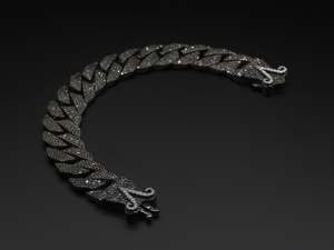 Pulsera de eslabones cubanos de 16 mm con diamantes negros cultivados en laboratorio, collar de plata de ley 925 con incrustaciones, joyería de lujo para hombre, estilo hip hop, venta al por mayor - Product Image 5