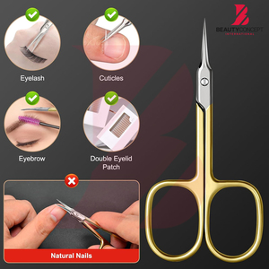 Tijeras de Manicura Extra Finas Curvadas de Color Dorado 2026, Tijeras Pequeñas Profesionales para Cutículas - Product Image 4