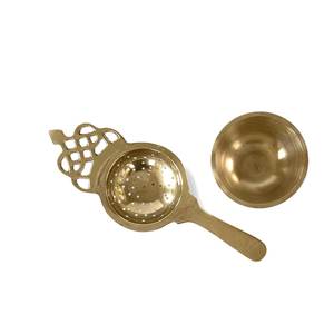 Vintage Handmade Brass <b>Tea</b> Filter with Brass Bowl Wholesale Factory Price Reusable Loose <b>Tea</b> Leaf <b>Infuser</b> Kitchen Tool - Product Image 5