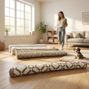 พรมถักมือ KNOT RUGS แบบซักได้ ขนนุ่ม ไม่ลื่น เป็นมิตรกับสิ่งแวดล้อม สีพื้น รูปทรงสี่เหลี่ยมผืนผ้า หลายสี ทำจากขนสัตว์ สำหรับห้องนั่งเล่นและบ้าน - Product Image 6