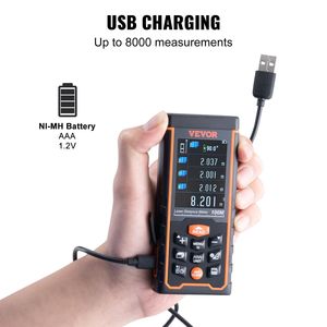 Medidor de Distancia Láser de 328 pies con Precisión de 1/16, Capacidad de Almacenamiento de 100 Grupos, Pantalla LCD a Color de 2.4 Pulgadas, Medidor Láser Portátil - Product Image 6