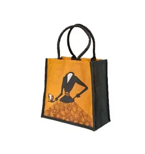 Factory custom reusable large capacity pp Jute woven bag shopping carry bag foldable shopping gift bag