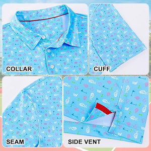 Polo de Golf Ajustado para Hombre, Tela Elástica, Control de Humedad, Ropa Deportiva para Exteriores, para Adultos - Product Image 3
