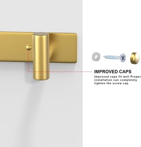 Porte-manteau mural moderne couleur or avec 5 crochets robustes pour serviettes de bain, peignoirs, sacs et clés - Product Image 6