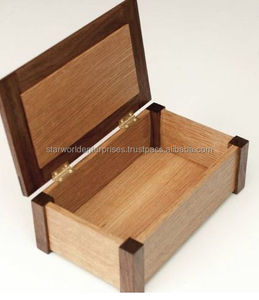 Caja de almacenamiento de madera de acacia de mango macizo hecha a mano, artesanías de madera decorativas ecológicas con acabado elegante para letreros y cajas de pared - Product Image 2