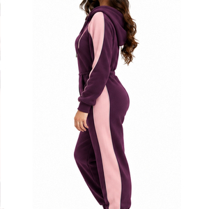 EAZWEARS Womens Fleece <b>Jumpsuit</b> Zip Front Custom Apparel Wholesale Flexible Design And Size Options Quality Supply Services Bulk - Product Image 3