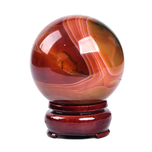 Venta al por Mayor de Esferas de Cristal Pulido de Calcita y Ónix Rojo Natural, Decoración para el Hogar, Regalo Mineral - Product Image 2