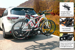 Porte-vélos arrière pliable pour 2 vélos, robuste et léger, pour l'extérieur - Product Image 5