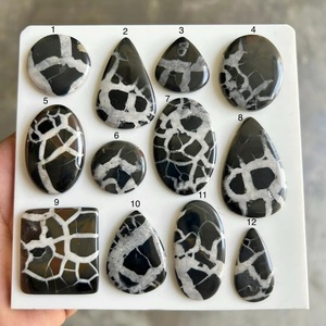 Cabujón de saptián negro, piedra suelta, cristal curativo, para fabricación de joyas, anillos, colgantes, macramé y envoltura de alambre. - Product Image 2