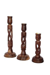 Support de bougie en bois naturel fait main, porte-bougie rond découpé pour bougies chauffe-plat, sans fumée, sans gouttelettes, décoration d'intérieur, Noël - Product Image 2