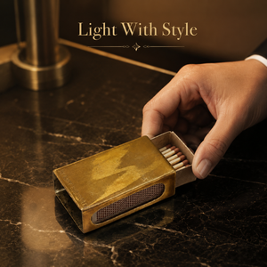 Antique Brass <b>Matchbox</b> Holder Decorative Metal Match Case Handmade Luxury Home Decor Accessory for Candles Fireplace and Table - Product Image 4
