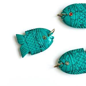 Colgante de Pez Turquesa Azul AAA, Plata 925, Hecho a Mano, Amuleto de Pez con Gema, Collar Tallado a Mano, Joyería de Cristal Curativo, Venta al por Mayor - Product Image 5