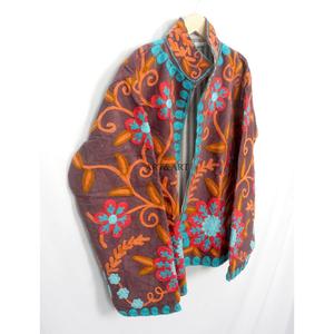 handcrafted Floral Embroidery <b>Mandarin</b> <b>Collar</b> Cotrise <b>Jacket</b> Handmade Cotton Lining Breathable Quick Dry for Autumn/Winter Thick - Product Image 5