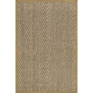 Handwoven Geometric Striped <b>Seagrass</b> Area <b>Rug</b> Coastal Decor Set - Product Image 1