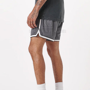 กางเกงขาสั้นผู้ชายผ้าตาข่ายระบายอากาศ แห้งเร็ว น้ำหนักเบา สวมใส่สบาย เอวกลาง ทรงลำลอง สีพื้น ขายดีประจำฤดูร้อน - Product Image 4