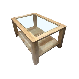 Table basse ovale double couche contemporaine en verre, idéale pour salon, extérieur, appartement, mobilier de maison - Product Image 1