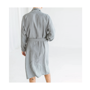 Peignoir pour homme en flanelle respirant à séchage rapide, doux, à manches longues, avec poches, vêtement de nuit décontracté, tendance, pour un usage quotidien - Product Image 6