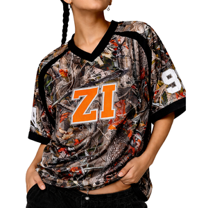 Jersey de Fútbol Americano Unisex con Malla de Camuflaje Woodland, Estilo Urbano Oversize, Transpirable, para Equipos Deportivos, Suministro al por Mayor OEM - Product Image 1