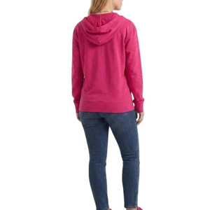 Sudadera con capucha rosa para mujer, con cremallera completa, corte regular, de punto, forro polar de algodón, color liso, transpirable, cortavientos, para otoño, informal - Product Image 2