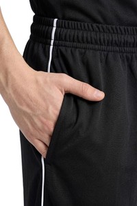 Shorts de sport décontractés pour hommes en polyester avec logo personnalisé, respirants, taille élastique, pour l'été, avec fines rayures latérales - Product Image 4