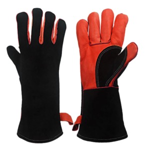 Gants de soudage 14 pouces, vente en gros directe d'usine, gants de sécurité en cuir croûte résistants à la chaleur pour travaux industriels et lourds - Product Image 5