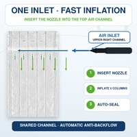 Sac de protection gonflable personnalisé en forme de Q à 5 colonnes, 65 µm PA/PE, pour l'expédition de canettes aérosols et de bouteilles