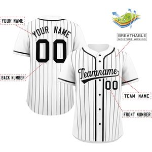 2025 Jersey personalizado a rayas con botones, uniforme deportivo personalizado para hombres, mujeres, ropa de Béisbol Juvenil - Product Image 4