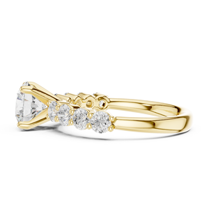 Anillo de Compromiso y Boda Clásico para Mujer, con Diamante Redondo Central de 1.25ct Cultivado en Laboratorio VVS, Oro Sólido de 14k, Certificado IGI - Product Image 3