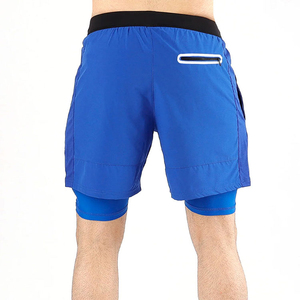 Shorts de sport de compression athlétiques personnalisés pour hommes, séchage rapide, avec cordon de serrage central, poche arrière, pour la course, vente en gros - Product Image 6