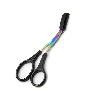1 ud. Tijeras de acero inoxidable para cejas con peine, depilador extraíble, cortador de vello, rasuradora de cejas, afeitadora para el cuidado de las cejas - Product Image 4