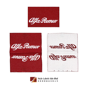 Étiquettes de style de qualité supérieure, personnalisées, tissées en damassé, en tissu rectangulaire, pliées au centre, découpées au laser, pour vêtements, avec logo d'entreprise - Product Image 3