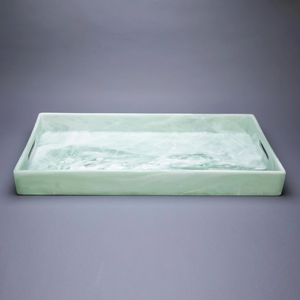 Unique Handcrafted White Swirl Resin <b>Tray</b> Shape Modern Multi-Functional Organizer for Jewelry <b>Perfume</b> Candle Display Wedding - Product Image 6