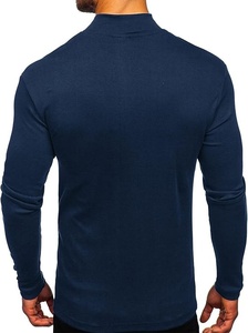 Pull à col roulé en tricot noir uni pour homme, manches longues, vêtements d'hiver - Product Image 5