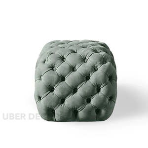 Tortella Lujo Tufted Cuero Otomano Moderno Pequeño Banco Puf para Sala de Estar y Dormitorio - Product Image 4
