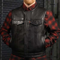 Gilet en cuir pour motard Lowside pour homme