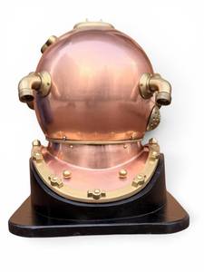 Réplica de Casco de Buceo de Cobre Vintage con Detalles en Latón, Decoración Náutica Antigua, Artículo Coleccionable - Product Image 3